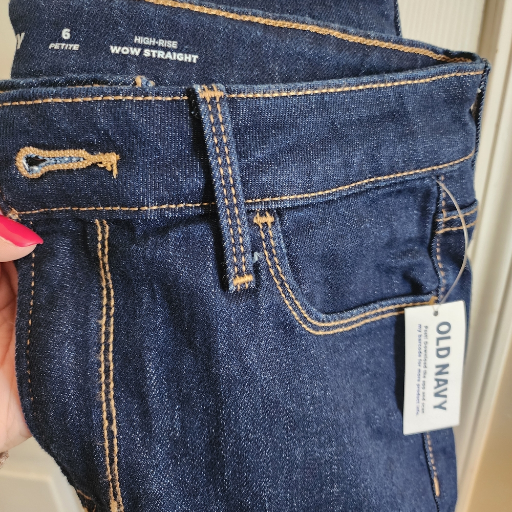 Old Navy Women's Straight Leg Jeans - Deep Blue